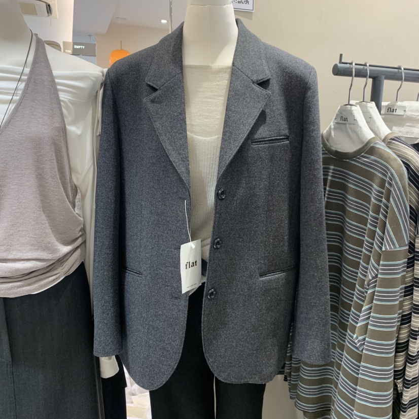 FLAT韓國直郵女士新品推薦人氣時尚真品熱賣休閑西裝西服flat西裝/西服圖色1灰