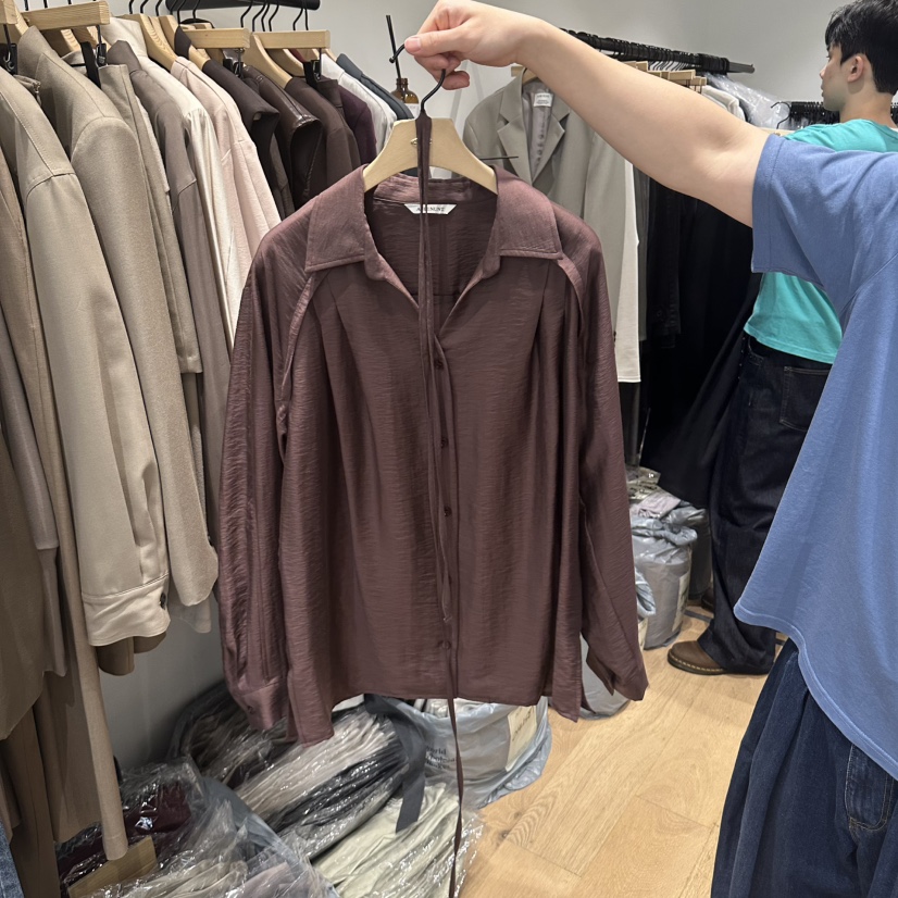 aube nunt韓國直郵女裝新品真品人氣推薦襯衫蕾絲衫含繩aube nunt襯衫/蕾絲衫圖色3