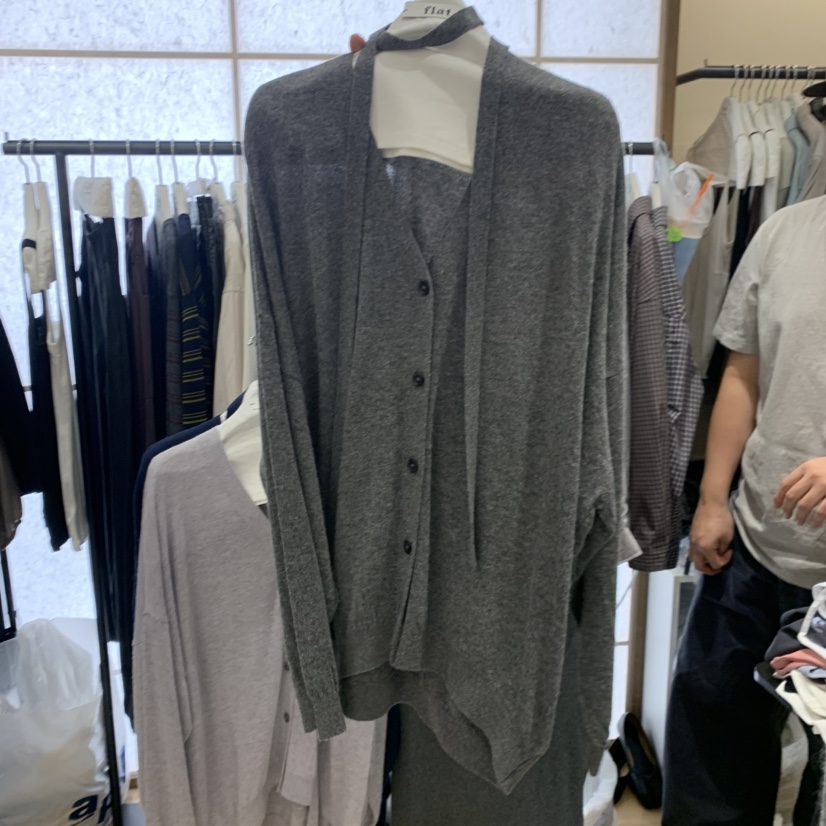 FLAT韓國代購女裝新款時尚休閑熱賣真品針織衫含脖帶開衫flat針織衫圖色3