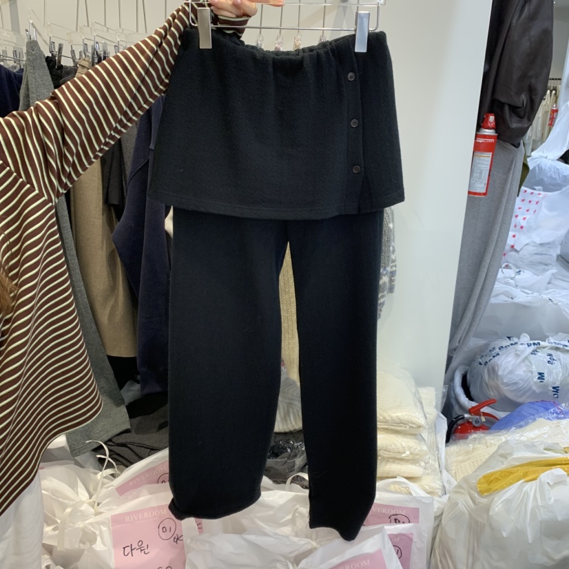 RIVEROOM東大門實拍女士新款熱賣真品推薦時尚休閑人氣裙褲RIVEROOM裙褲圖色2黑