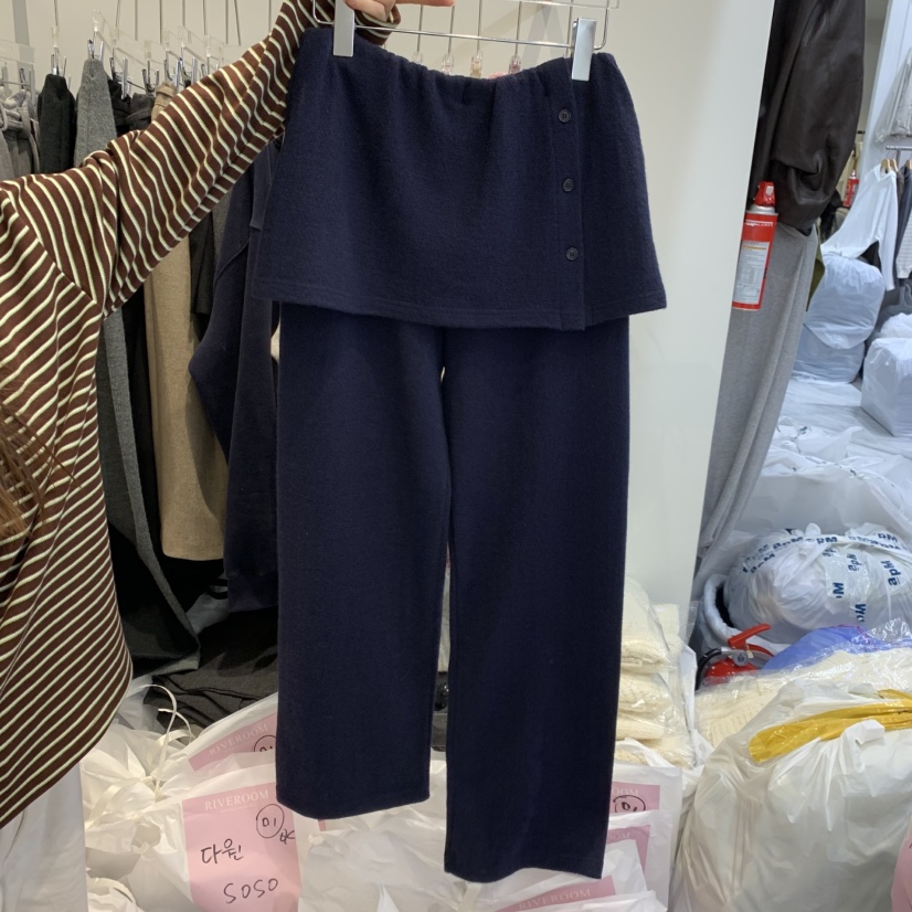 RIVEROOM東大門實拍女士新款熱賣真品推薦時尚休閑人氣裙褲RIVEROOM裙褲圖色3深藍色