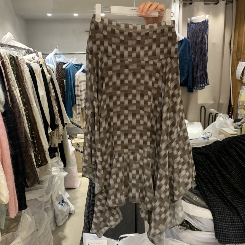LOGROAD韓國直郵女裝新品真品人氣推薦熱賣休閑半身裙中短裙LOG ROAD半身裙/中短裙圖色2卡其