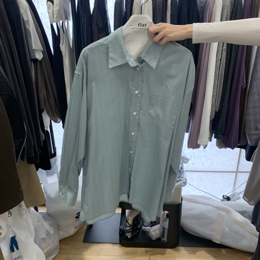 FLAT韓國直郵女士新品休閑熱賣人氣時尚推薦真品襯衫蕾絲衫flat襯衫/蕾絲衫圖色2
