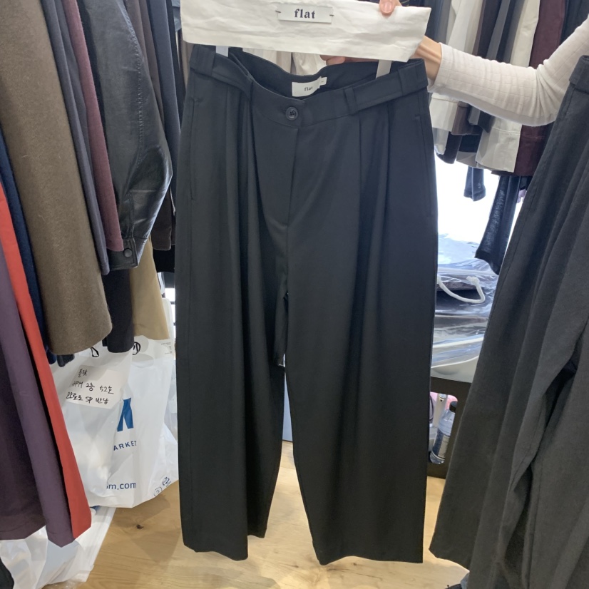 FLAT韓國直郵女士新品真品休閑時尚推薦熱賣人氣休閑褲兜帽flat休閑褲圖色2黑