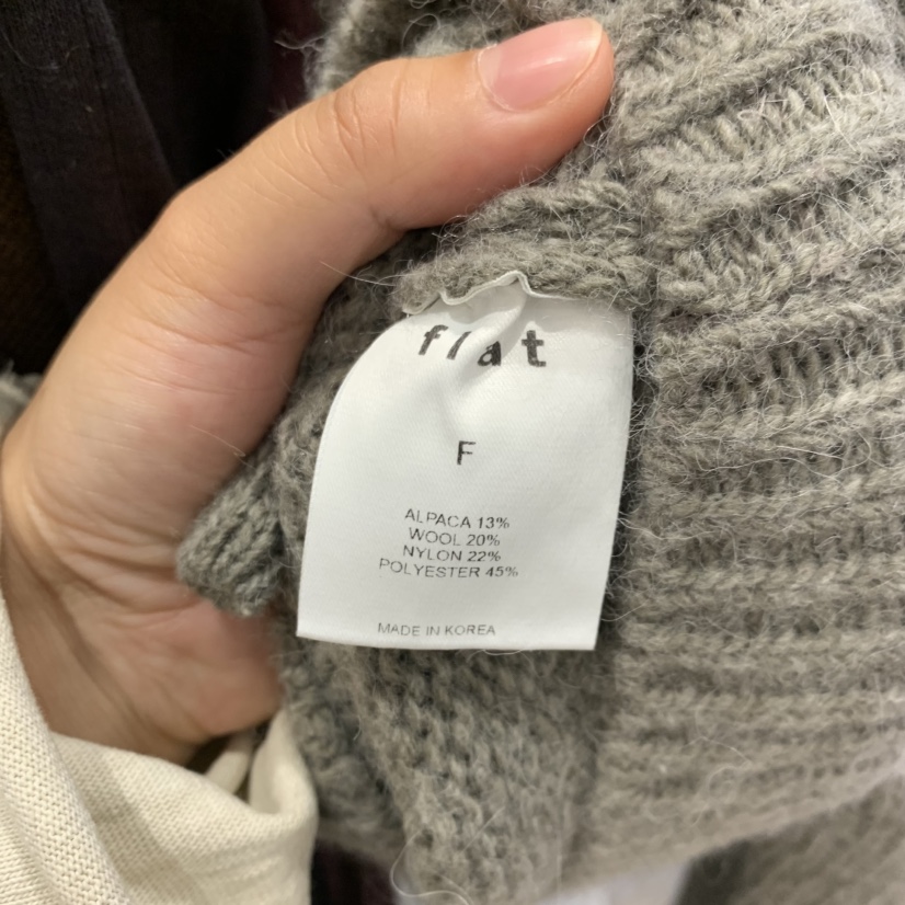 FLAT東大門實拍女裝新品休閑熱賣時尚真品針織衫含繩開襟flat針織衫