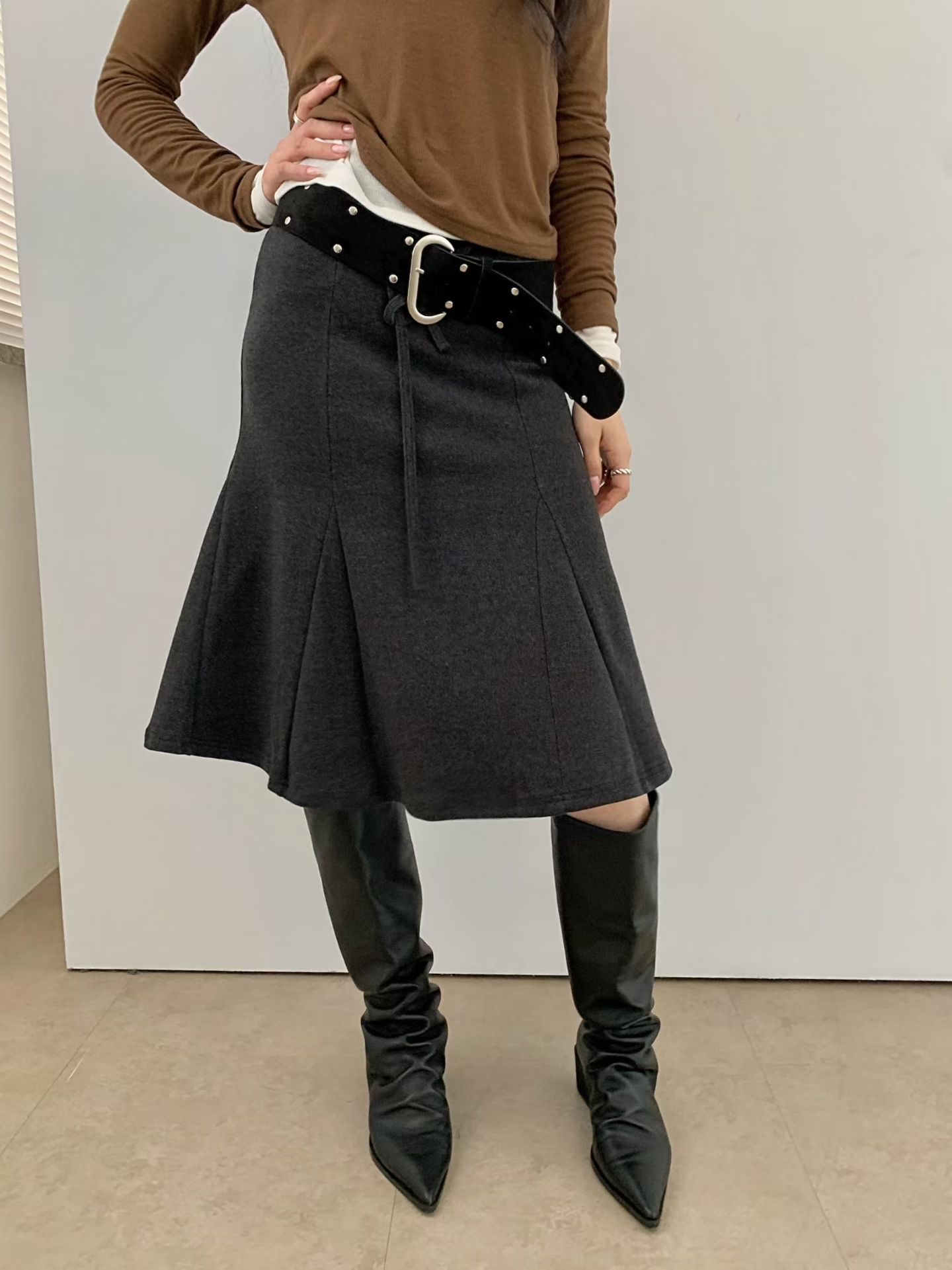 BLACK LINE東大門直郵女士新品推薦半身裙中短裙不含腰帶含繩BLACK LINE半身裙/中短裙圖色1
