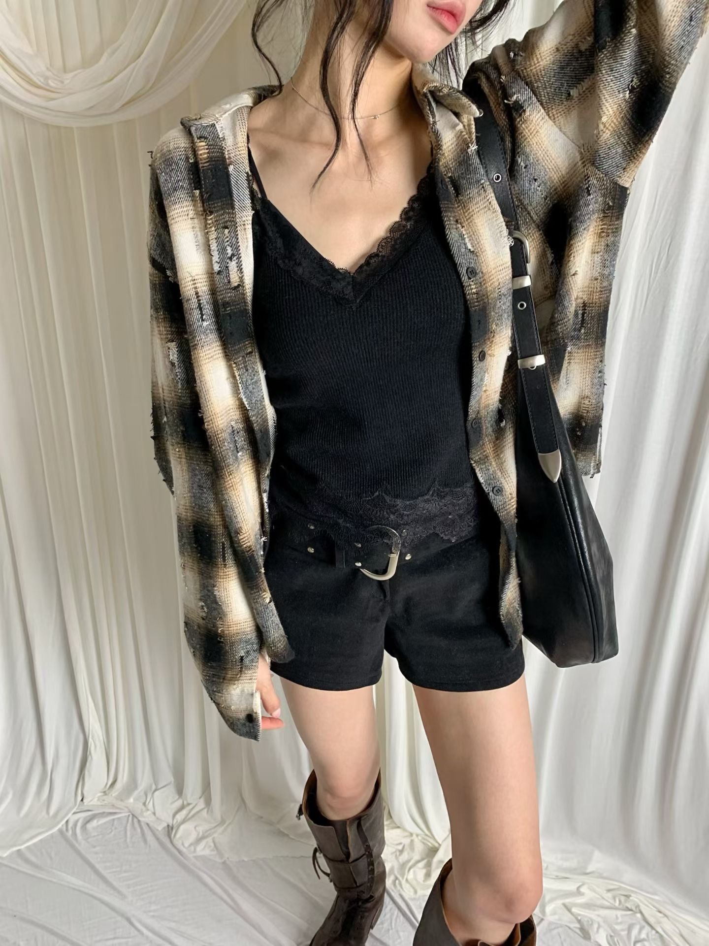 BLACK LINE東大門實拍女裝新款真品休閑襯衫蕾絲衫不含內搭BLACK LINE襯衫/蕾絲衫圖色1