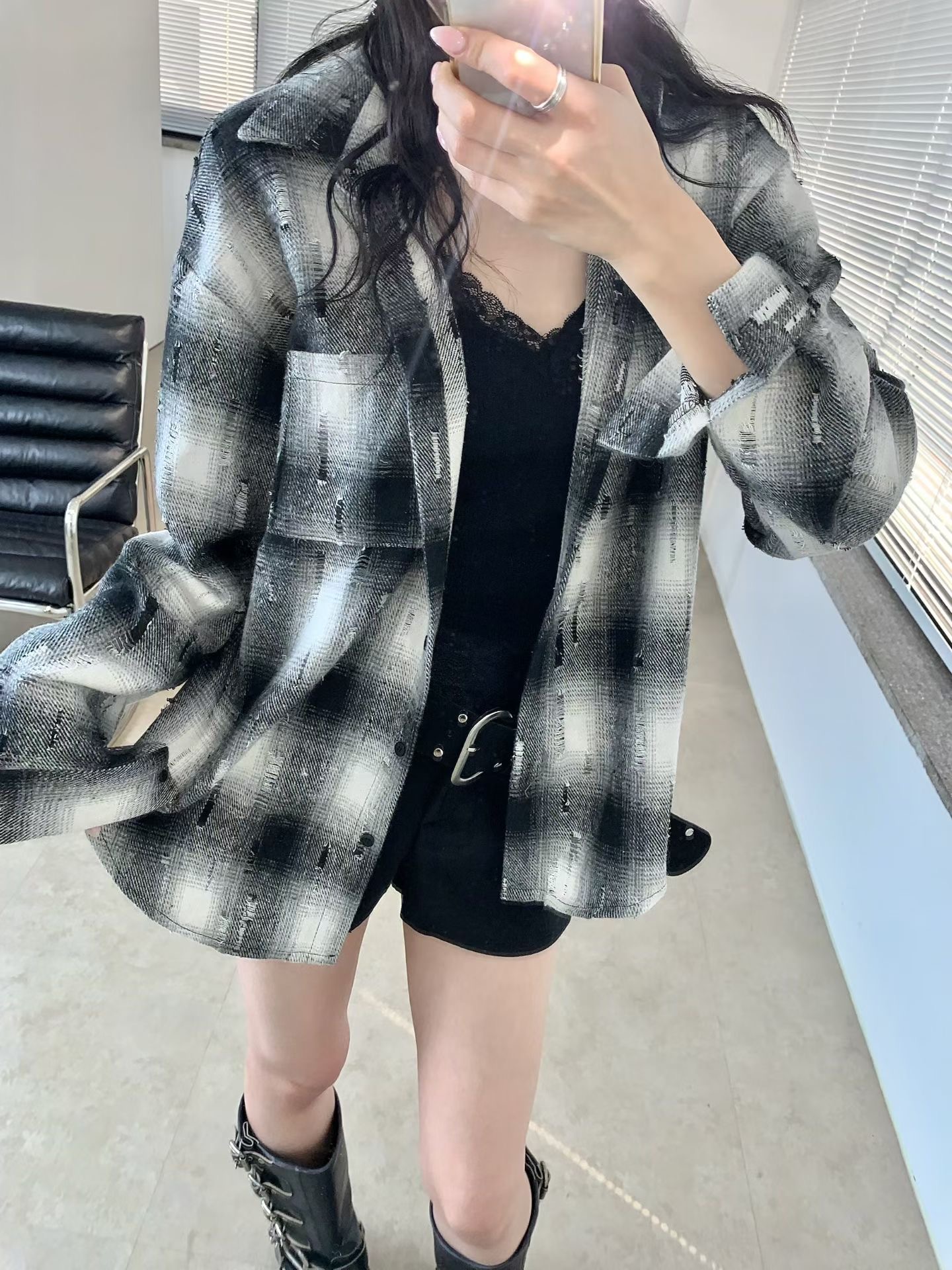 BLACK LINE東大門實拍女裝新款真品休閑襯衫蕾絲衫不含內搭BLACK LINE襯衫/蕾絲衫圖色2