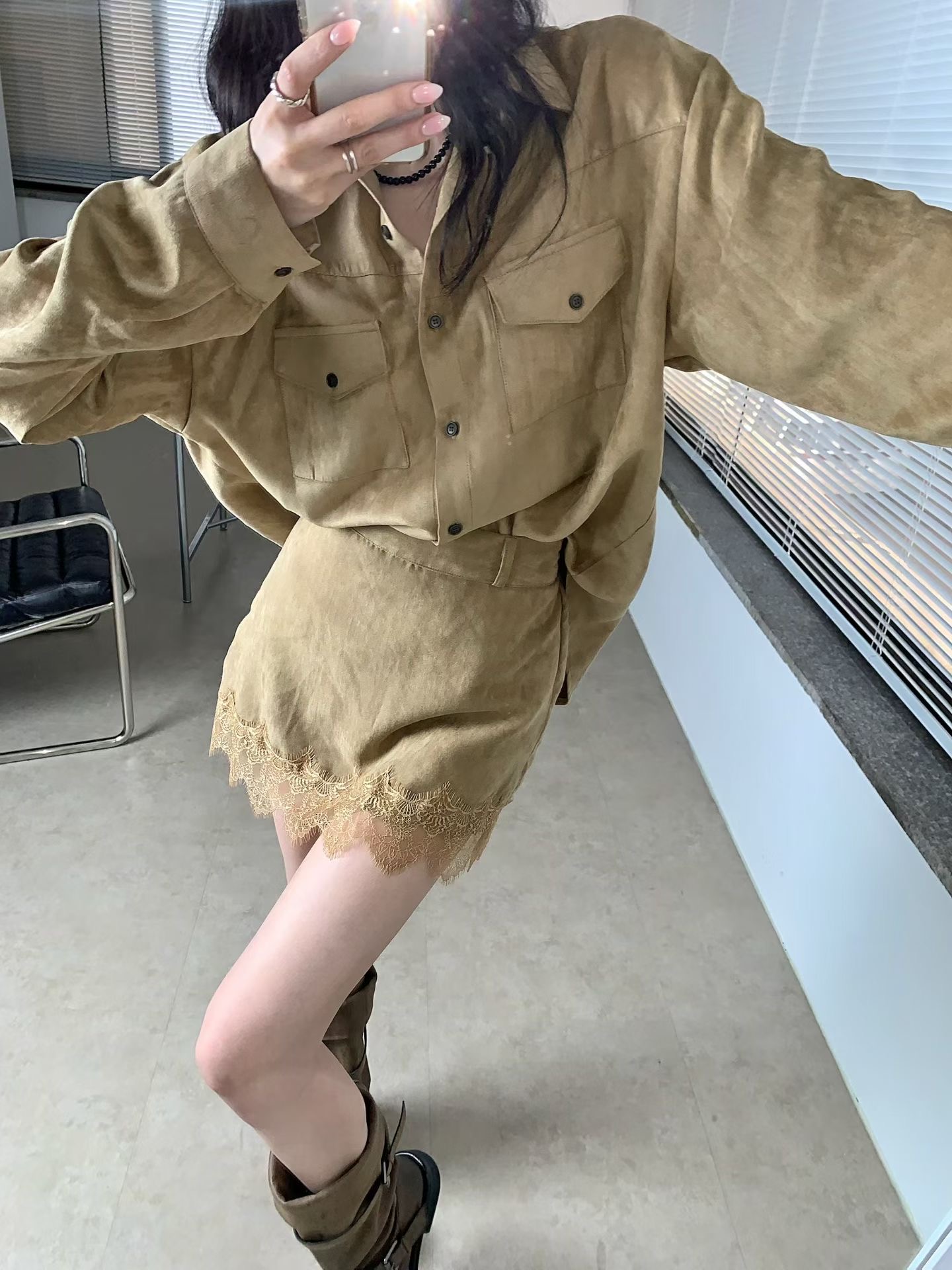 BLACK LINE東大門實拍女裝新品推薦時尚襯衫蕾絲衫不含內搭BLACK LINE襯衫/蕾絲衫圖色3