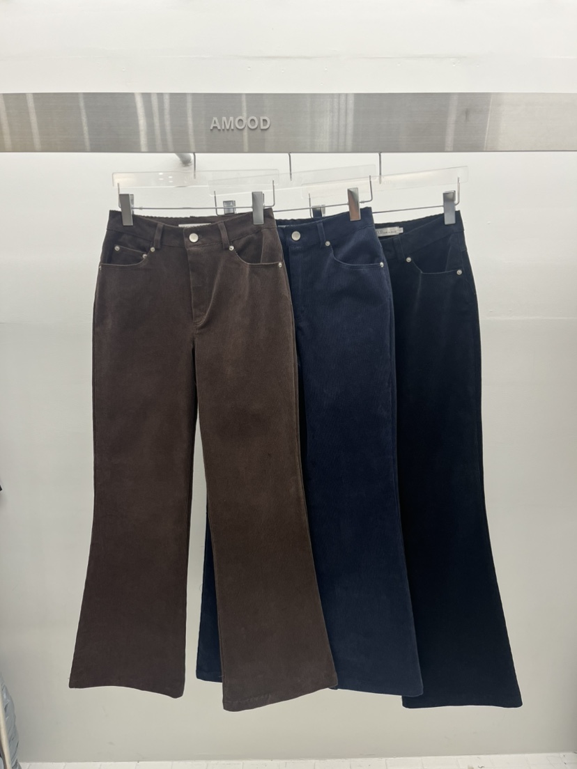 AMOOD東大門代購女士新品休閑推薦時尚牛仔褲喇叭褲燈芯絨AMOOD牛仔褲