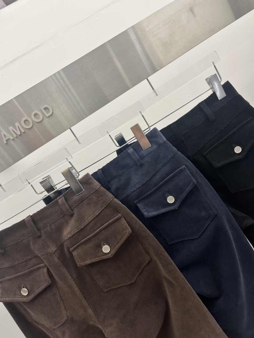 AMOOD東大門代購女士新品休閑推薦時尚牛仔褲喇叭褲燈芯絨AMOOD牛仔褲