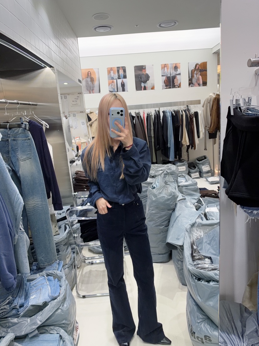 AMOOD東大門代購女士新品休閑推薦時尚牛仔褲喇叭褲燈芯絨AMOOD牛仔褲