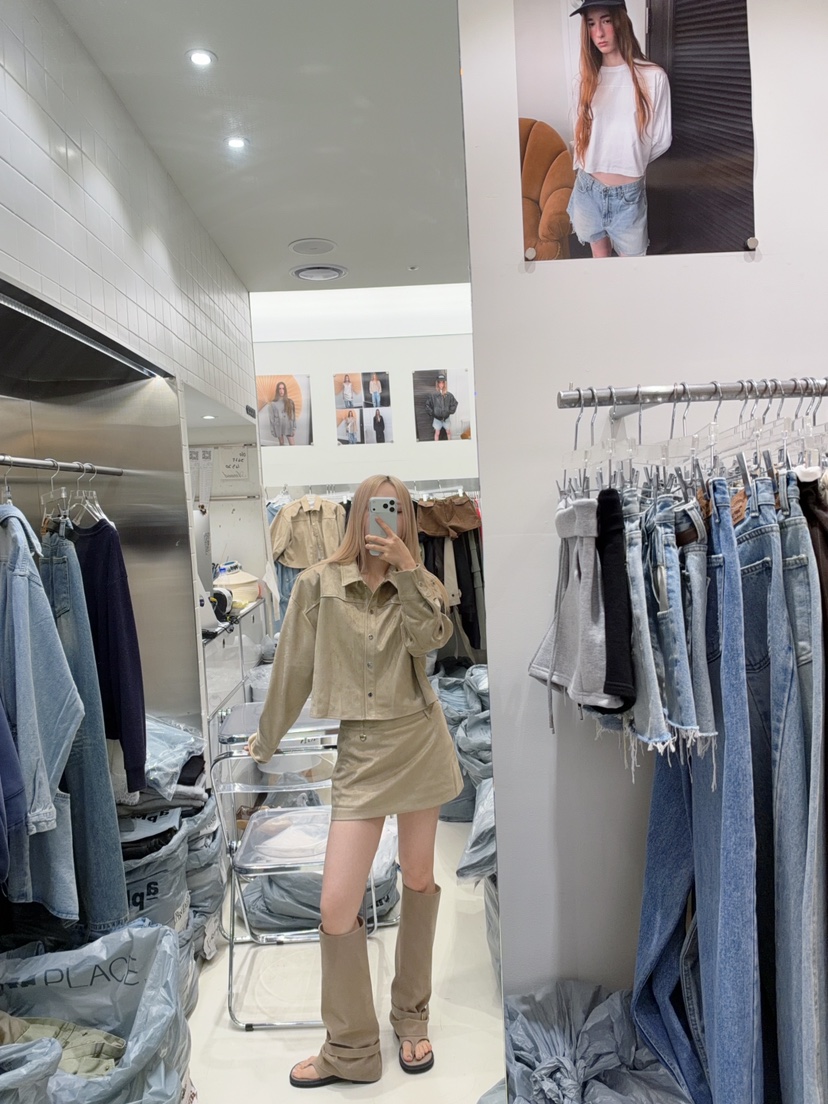 AMOOD東大門代購女士新品人氣推薦真品時尚休閑裙褲皮裙麂皮AMOOD裙褲