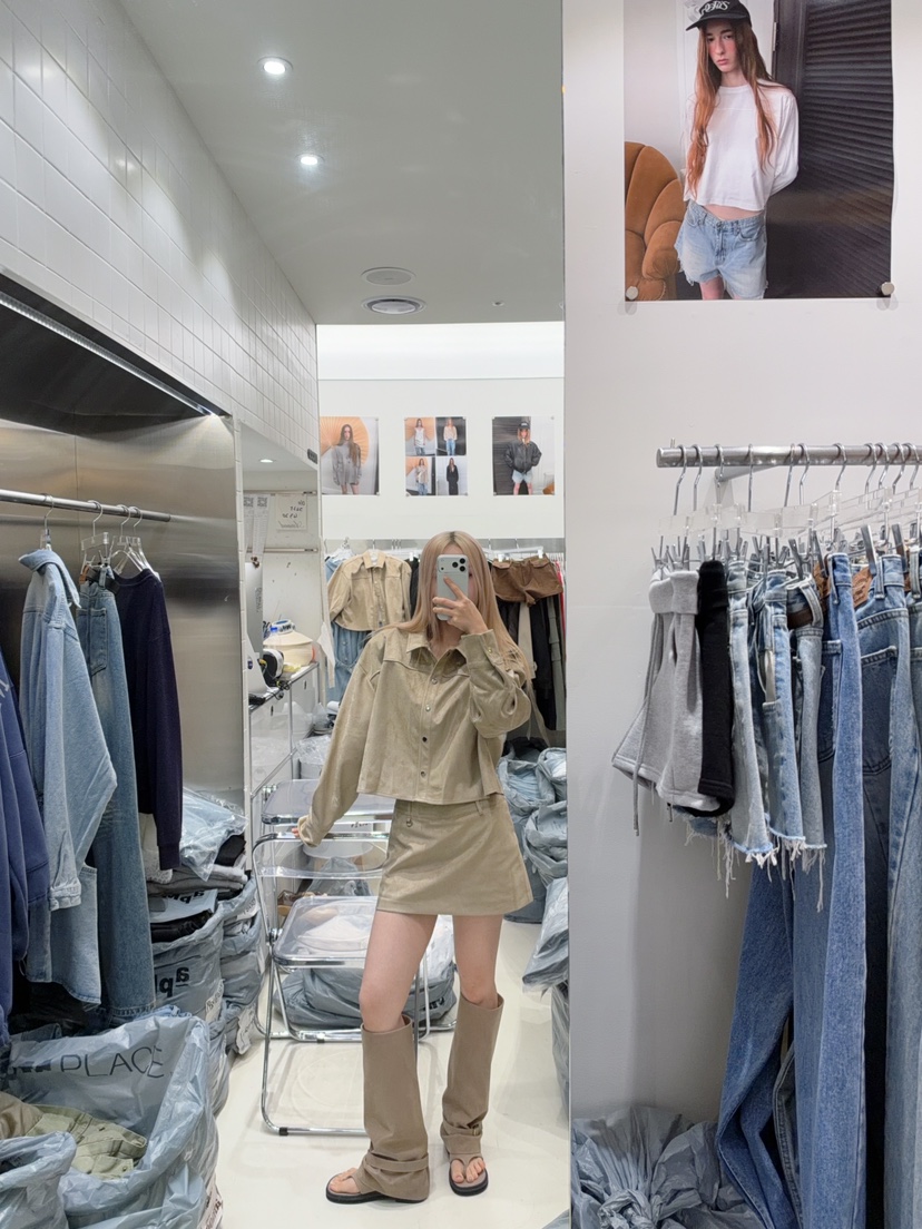 AMOOD東大門代購女士新品人氣推薦真品時尚休閑裙褲皮裙麂皮AMOOD裙褲