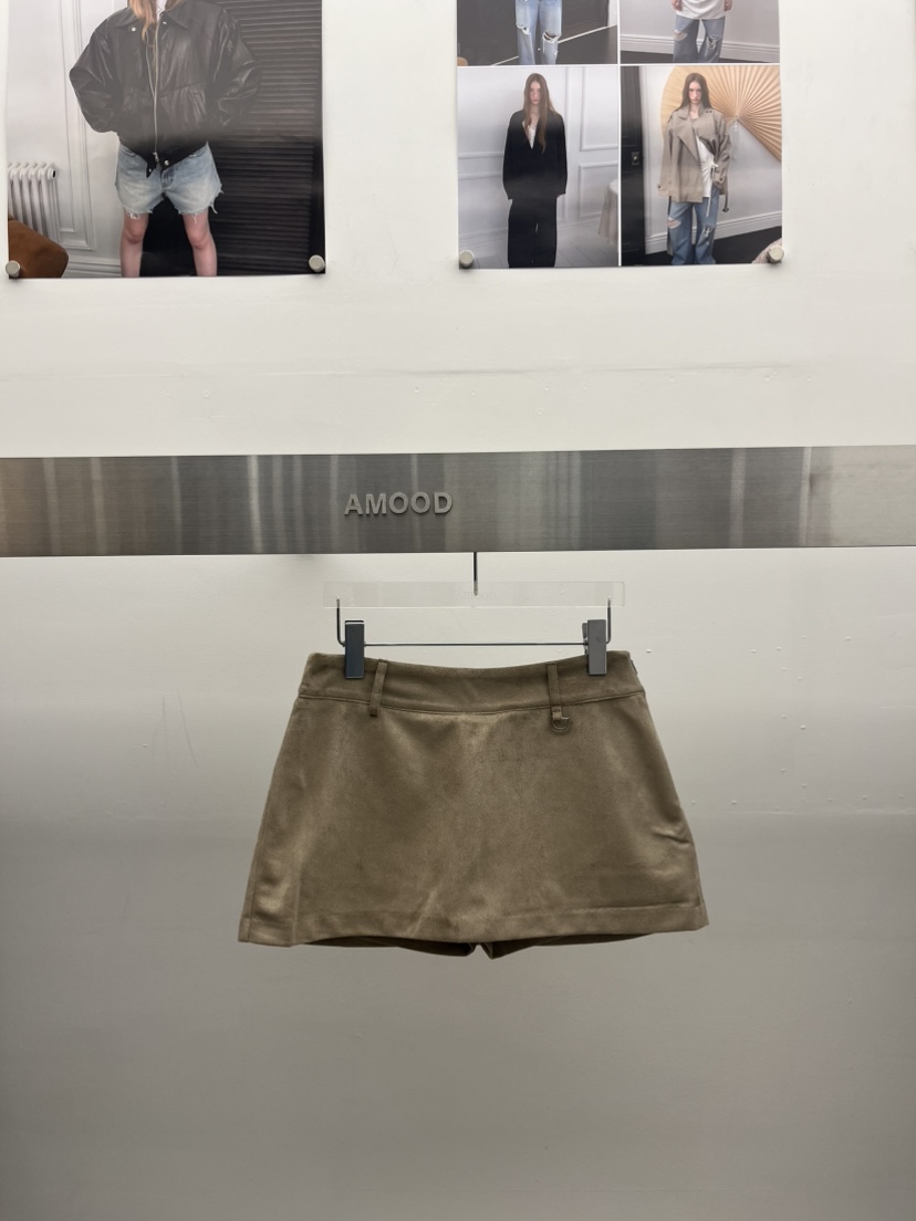 AMOOD東大門代購女士新品人氣推薦真品時尚休閑裙褲皮裙麂皮AMOOD裙褲圖色1