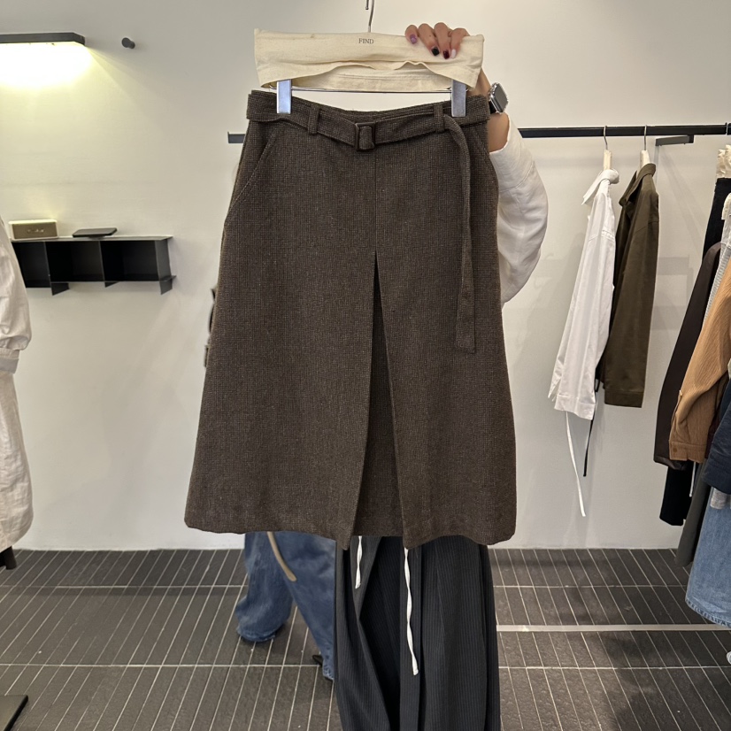 FIND-P韓國直郵女裝新品熱賣推薦真品半身裙中短裙含腰帶FIND-P半身裙/中短裙圖色2