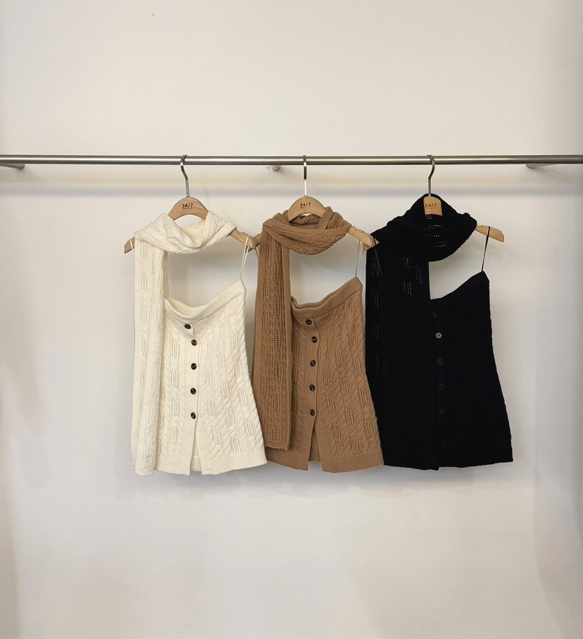 TWENTY FOUR SEVEN24-7韓國直郵女裝新品時尚針織衫含圍巾TEWNTY FOUR SEVEN24-7針織衫
