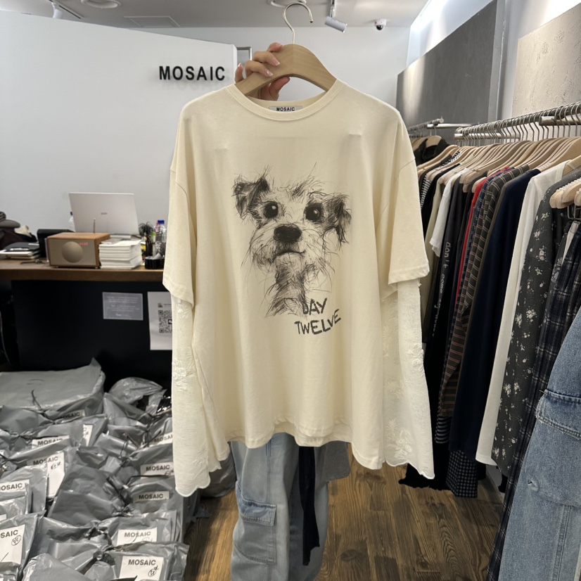 MOSAIC東大門代購女士新品人氣時尚休閑推薦真品熱賣長袖T恤MOSAIC長袖T恤圖色1