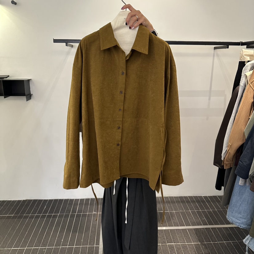 FIND-P韓國代購女裝新款推薦休閑真品襯衫蕾絲衫含腰繩寬松FIND-P襯衫/蕾絲衫圖色3