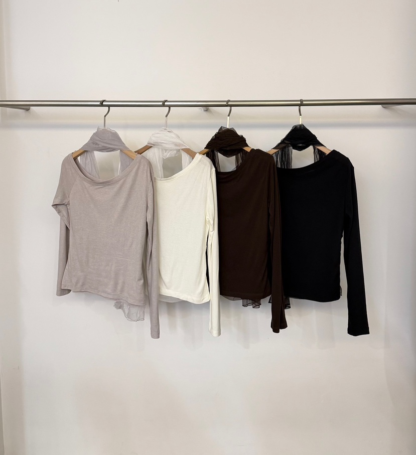TWENTY FOUR SEVEN24-7韓國直郵女裝新品休閑長袖T恤含圍巾TEWNTY FOUR SEVEN24-7長袖T恤