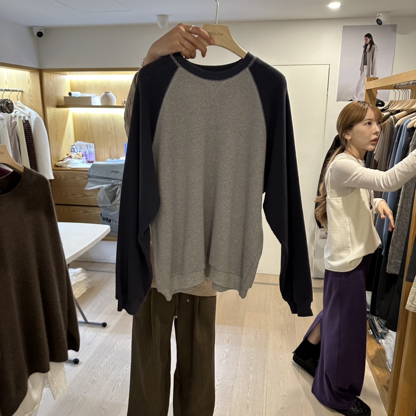 ROUNDER韓國代購女裝新品時尚休閑真品熱賣人氣推薦衛衣撞色ROUNDER衛衣圖色2