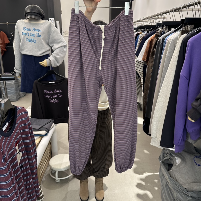 A.CES韓國直郵女裝新品休閑真品時尚人氣推薦休閑褲條紋A.CES休閑褲圖色2