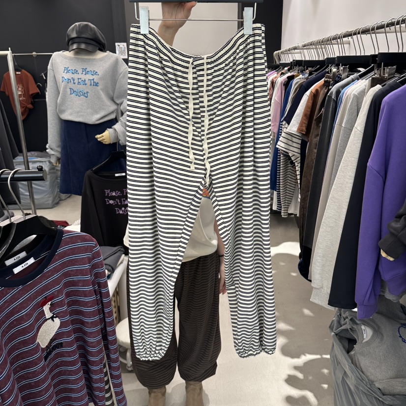 A.CES韓國直郵女裝新品休閑真品時尚人氣推薦休閑褲條紋A.CES休閑褲圖色6