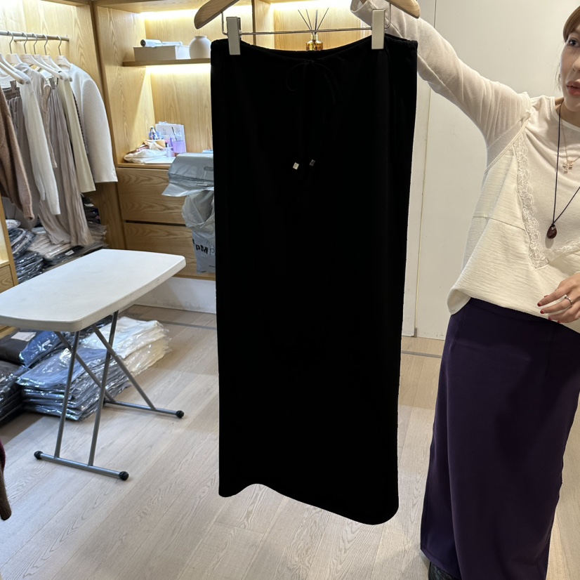 ROUNDER東大門直郵女士新款推薦時尚真品熱賣人氣休閑長裙ROUNDER長裙圖色2黑色