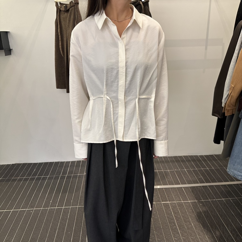 FIND-P東大門代購女裝新款休閑真品人氣襯衫蕾絲衫含腰繩FIND-P襯衫/蕾絲衫圖色1