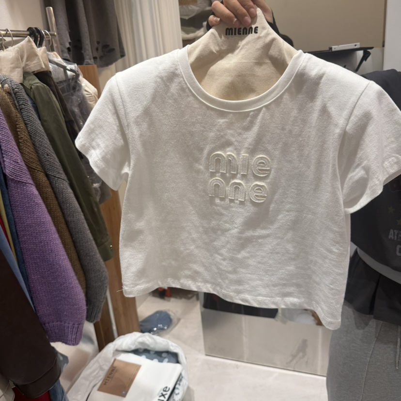 MIENNE韓國直郵女裝新款推薦人氣休閑熱賣真品時尚T恤刺繡MIENNET恤圖色1