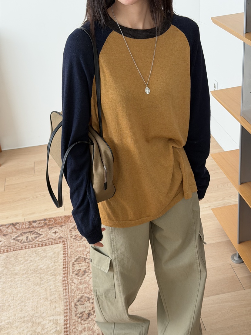 RIVER RAIN東大門實拍女士新款休閑推薦長袖T恤插肩寬松RIVER RAIN長袖T恤