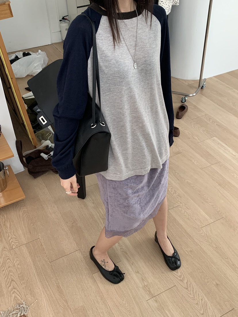RIVER RAIN東大門實拍女士新款休閑推薦長袖T恤插肩寬松RIVER RAIN長袖T恤