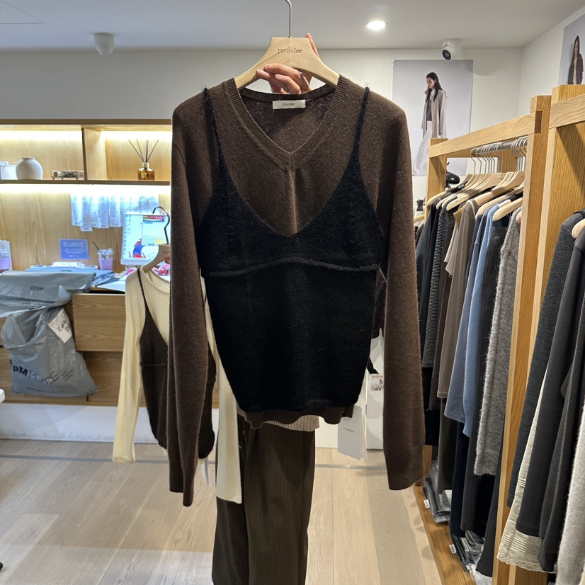 ROUNDER東大門直郵女士新品推薦人氣真品吊帶背心不含內搭ROUNDER吊帶/背心圖色3黑色