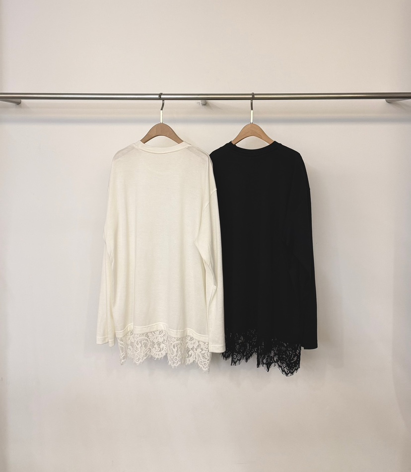 TWENTY FOUR SEVEN24-7東大門實拍女士新品真品長袖T恤蕾絲長款TEWNTY FOUR SEVEN24-7長袖T恤