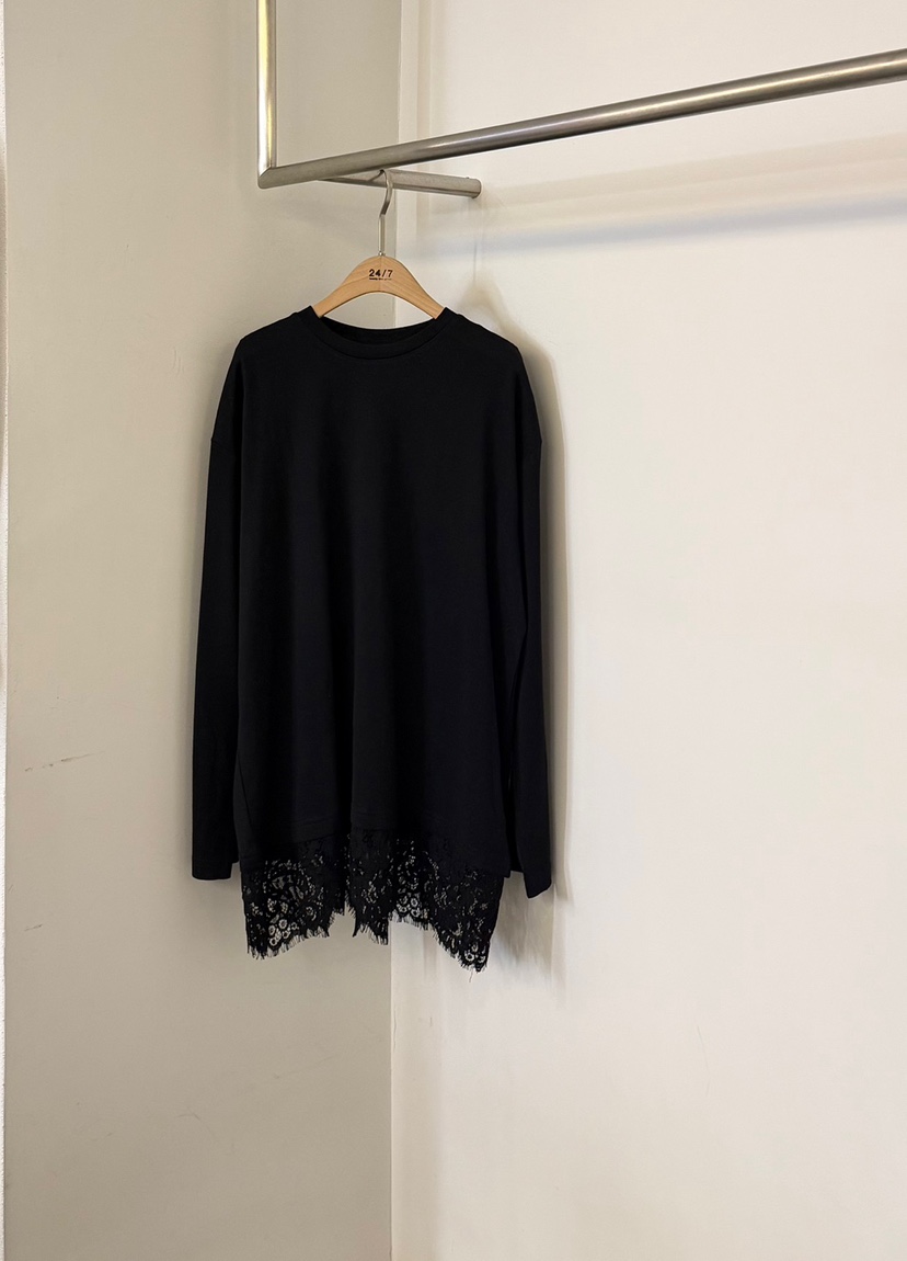 TWENTY FOUR SEVEN24-7東大門實拍女士新品真品長袖T恤蕾絲長款TEWNTY FOUR SEVEN24-7長袖T恤圖色2