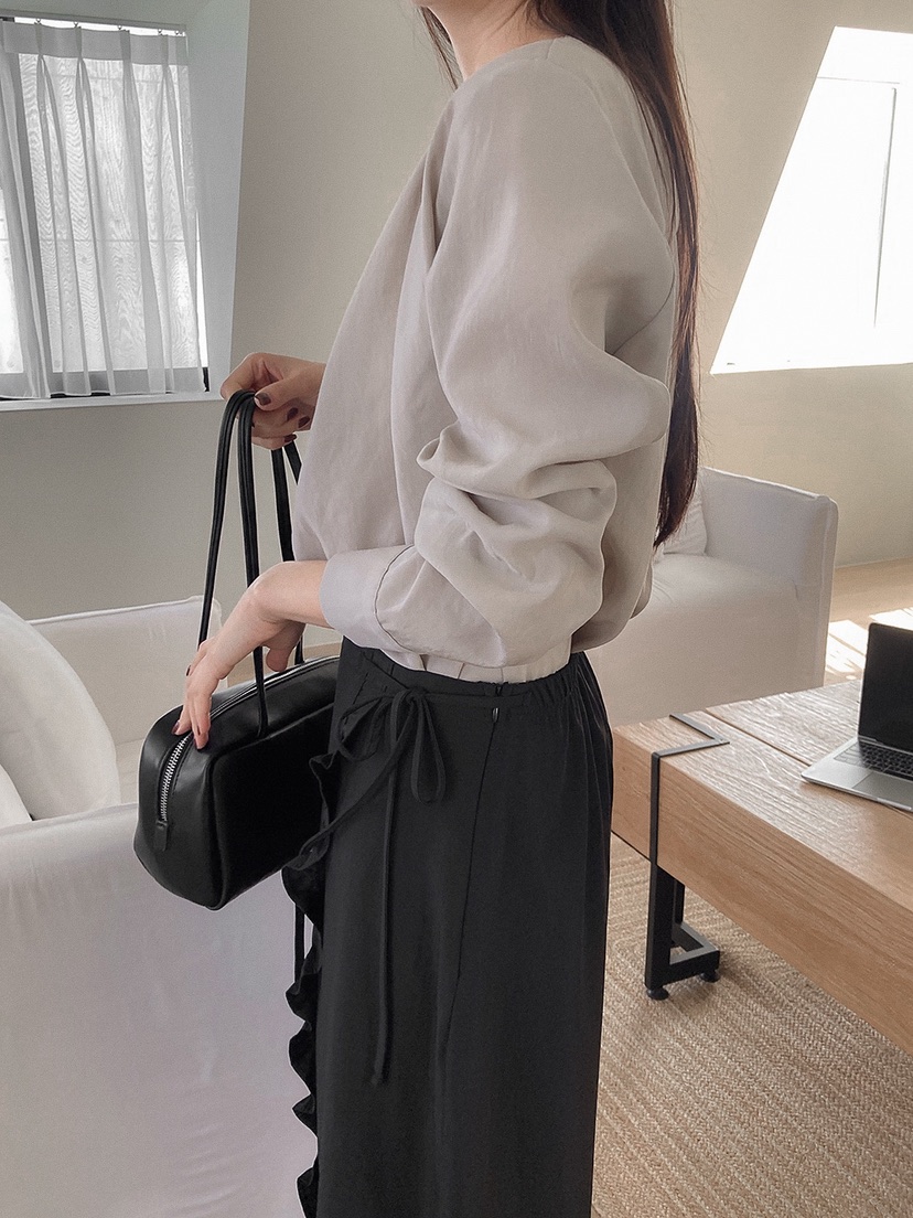 BLOWING韓國直郵女士新款真品熱賣襯衫蕾絲衫不對稱含脖帶BLOWING-2件起襯衫/蕾絲衫