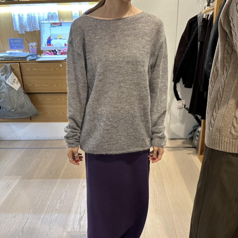 ROUNDER東大門代購女裝新款熱賣時尚推薦針織衫羊駝毛船領ROUNDER針織衫圖色2