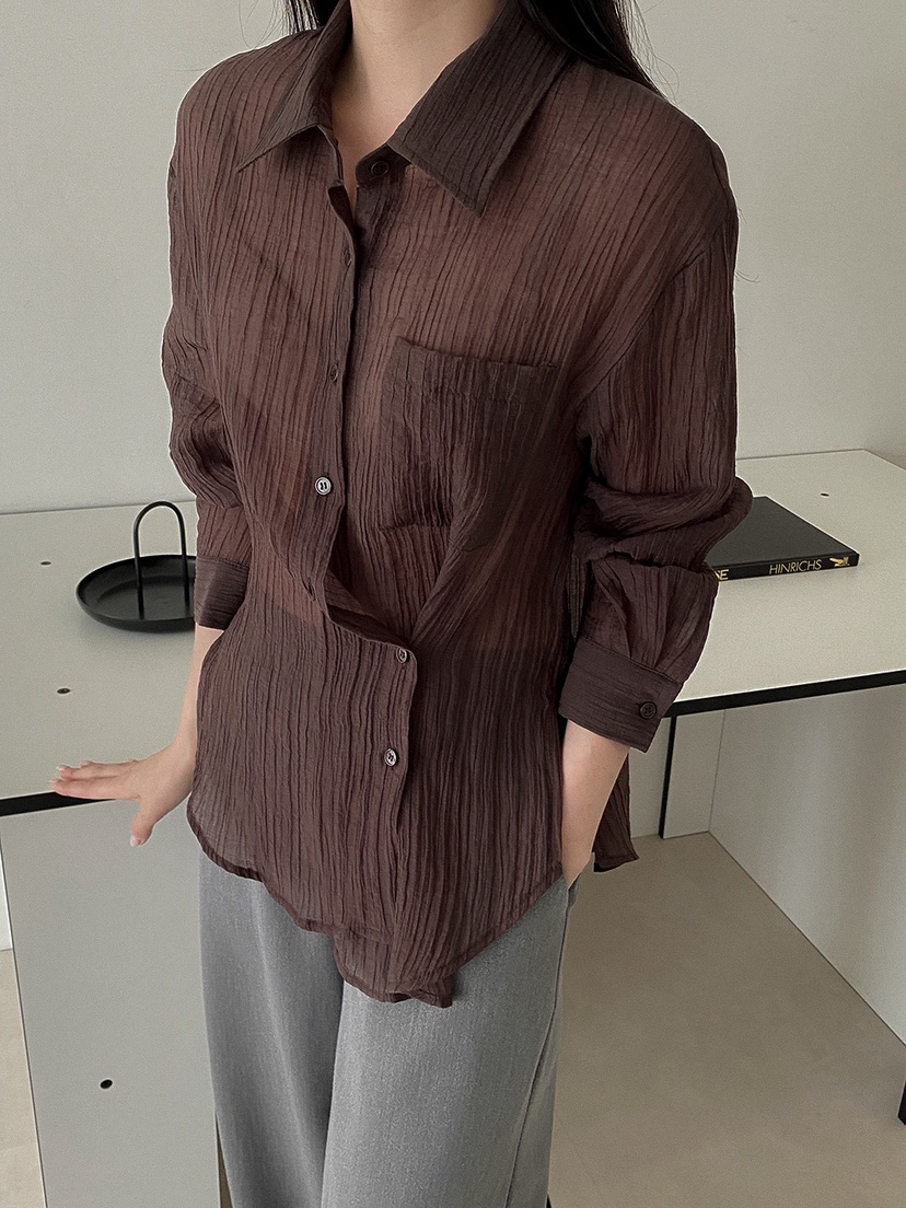 BLOWING韓國直郵女裝新品時尚休閑人氣真品襯衫蕾絲衫含繩BLOWING-2件起襯衫/蕾絲衫