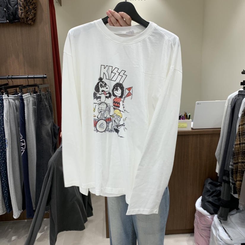 VANTA韓國直郵女裝新款推薦熱賣休閑真品人氣長袖T恤史努比VANTA長袖T恤圖色2