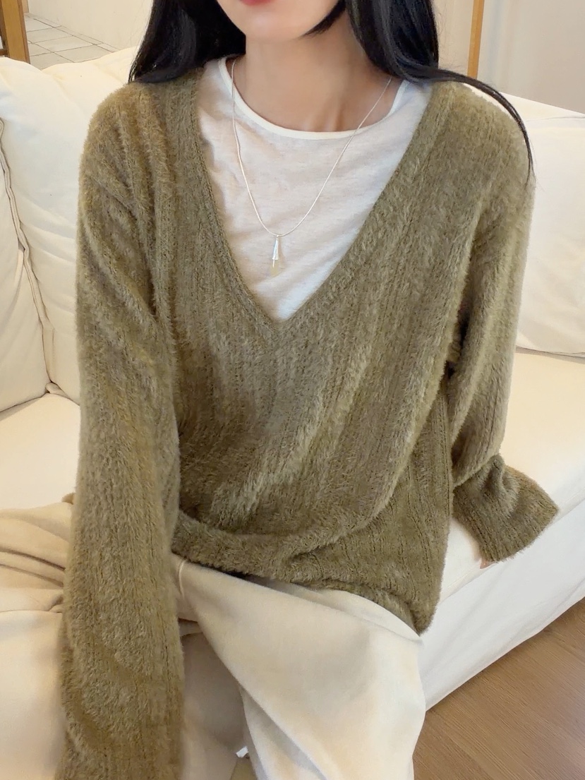 ELIA東大門代購女士新款時尚推薦真品人氣熱賣長袖T恤V領ELIA STUDIO長袖T恤