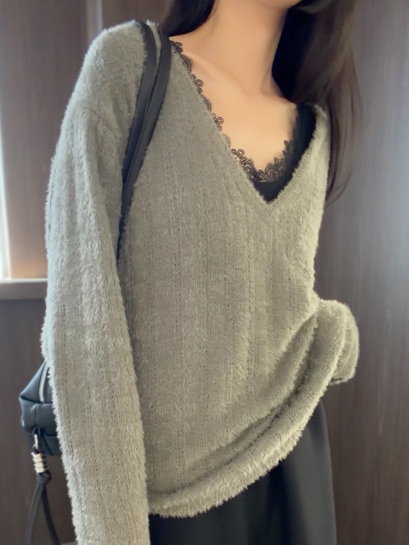 ELIA東大門代購女士新款時尚推薦真品人氣熱賣長袖T恤V領ELIA STUDIO長袖T恤