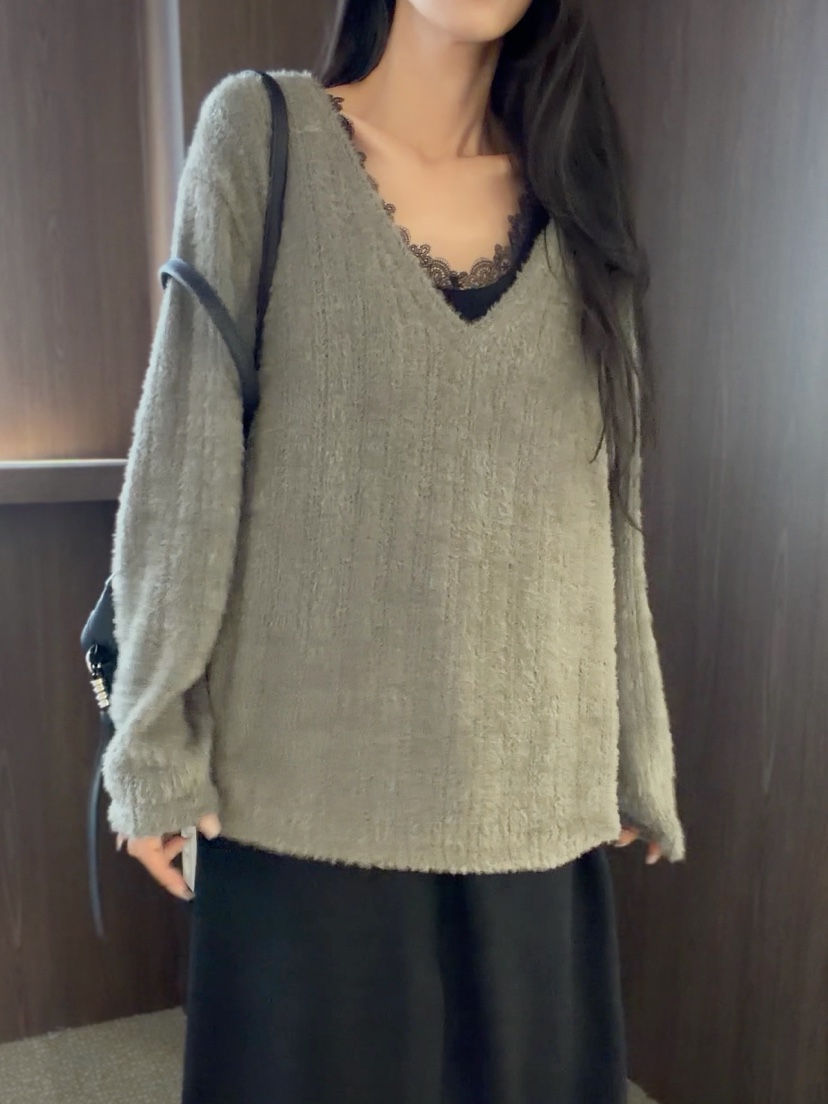 ELIA東大門代購女士新款時尚推薦真品人氣熱賣長袖T恤V領ELIA STUDIO長袖T恤