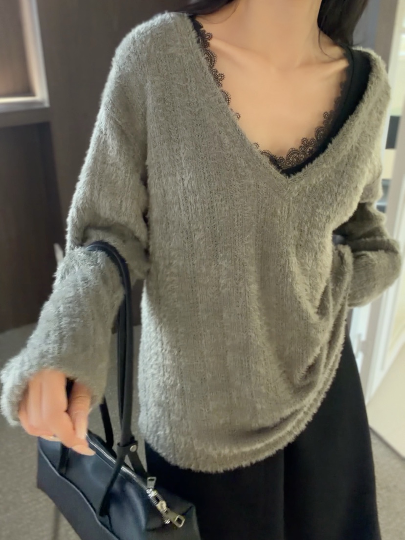 ELIA東大門代購女士新款時尚推薦真品人氣熱賣長袖T恤V領ELIA STUDIO長袖T恤