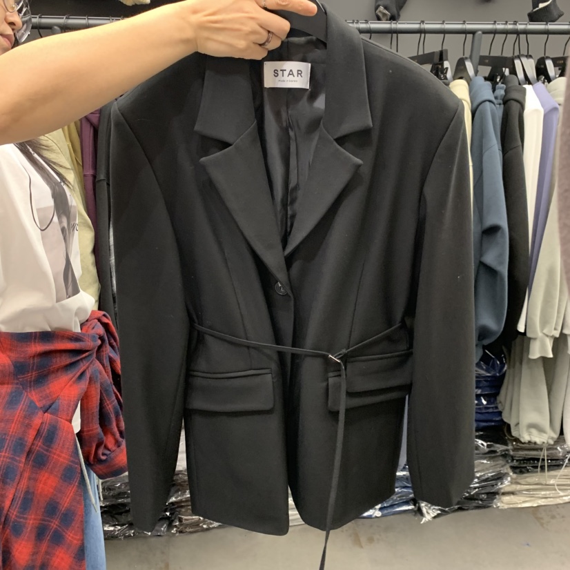 STAR-L韓國代購女士新品推薦真品熱賣人氣西裝西服含腰繩STAR-L西裝/西服圖色2黑