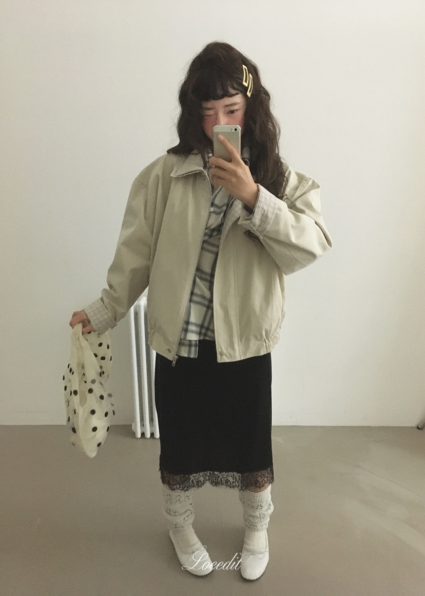 LOEEDIT韓國直郵女裝新品休閑真品半身裙中短裙天鵝絨蕾絲LOEEDIT半身裙/中短裙