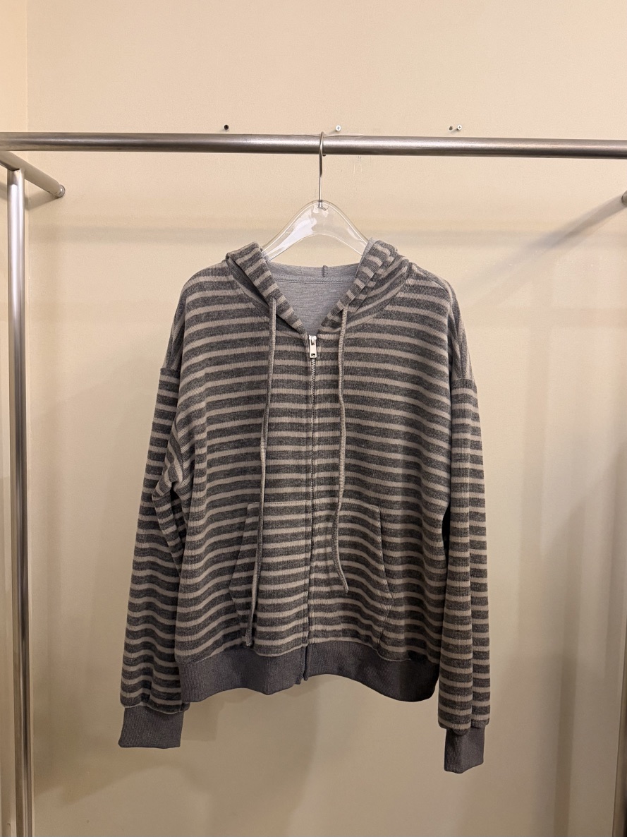 LATTE-P韓國代購女士新品熱賣真品休閑人氣衛衣拉鏈條紋LATTE-P衛衣圖色2