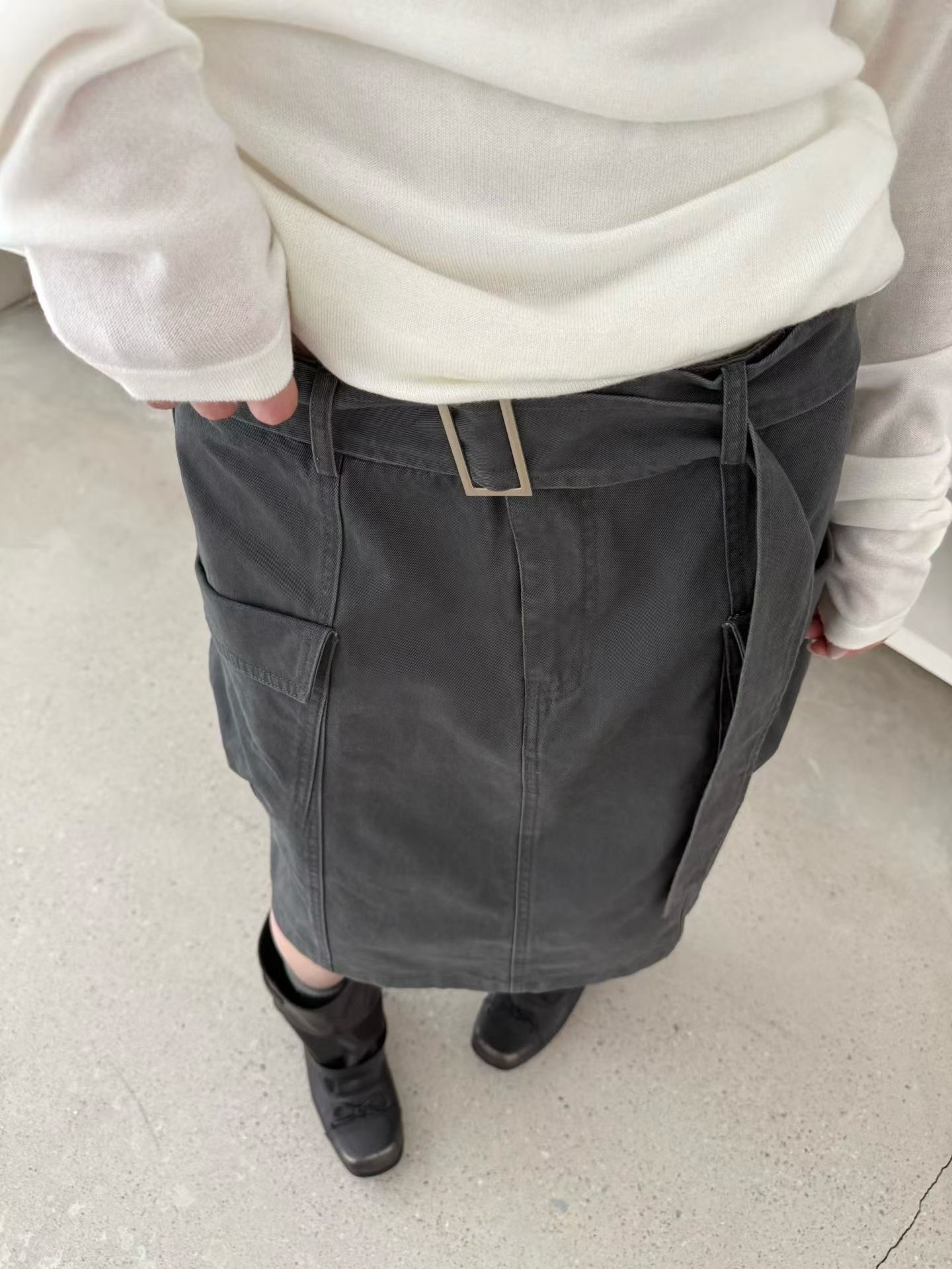 FAVERT東大門直郵女士新款推薦休閑真品半身裙中短裙含腰帶FAVERT半身裙/中短裙