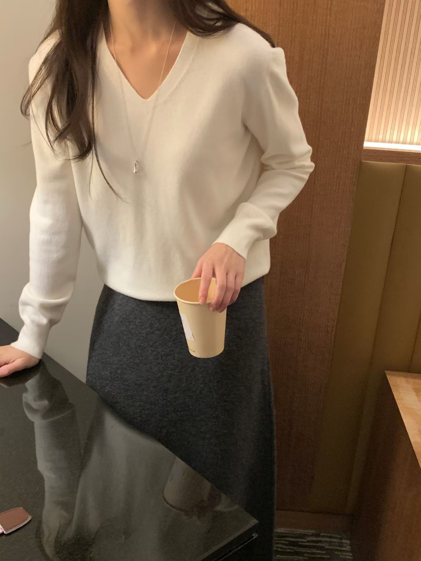 HACKER東大門代購女裝新款休閑推薦熱賣人氣真品針織衫V領HACKER-2件起針織衫圖色1
