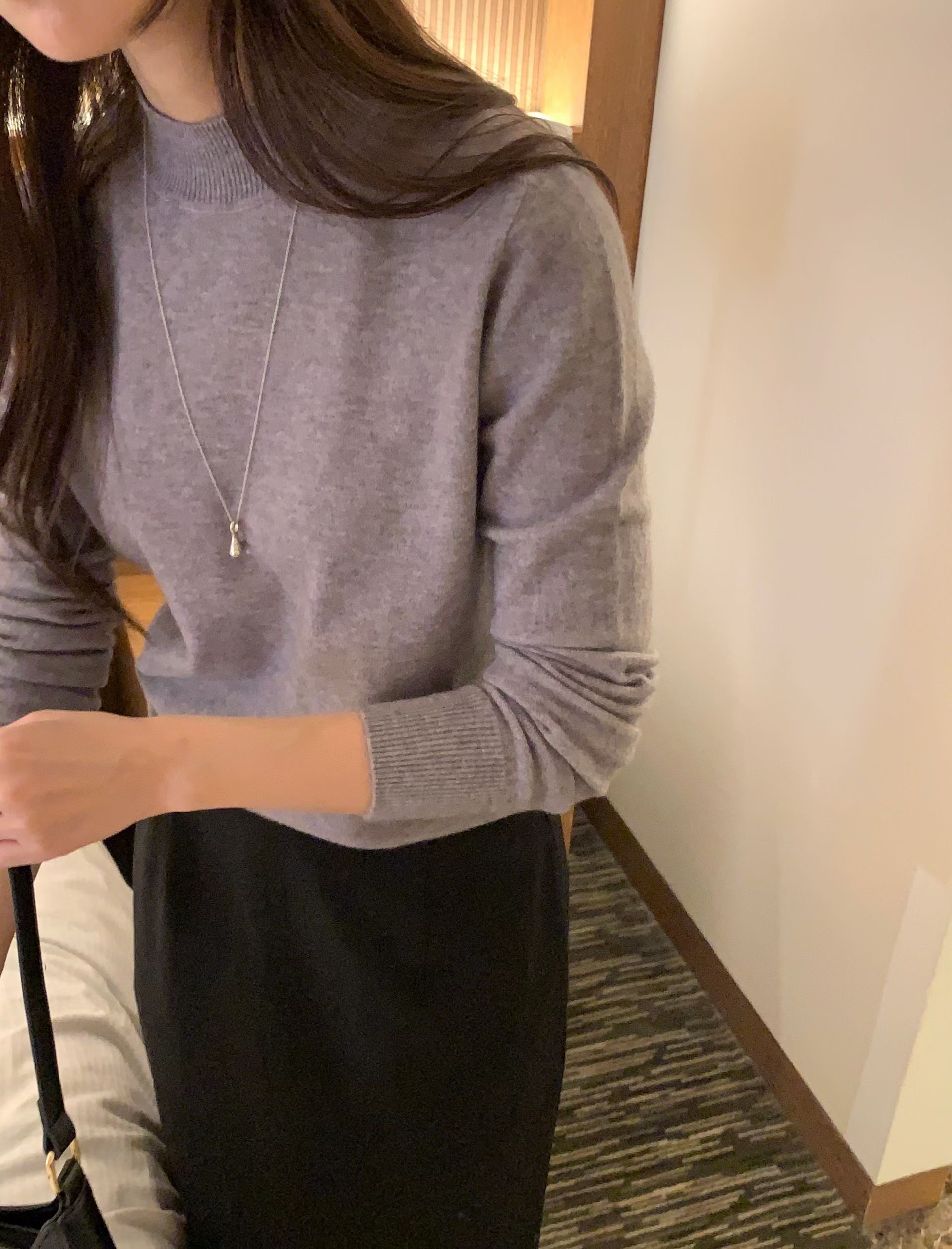 HACKER東大門實拍女裝新品職業時尚人氣休閑推薦針織衫半領HACKER-2件起針織衫圖色1