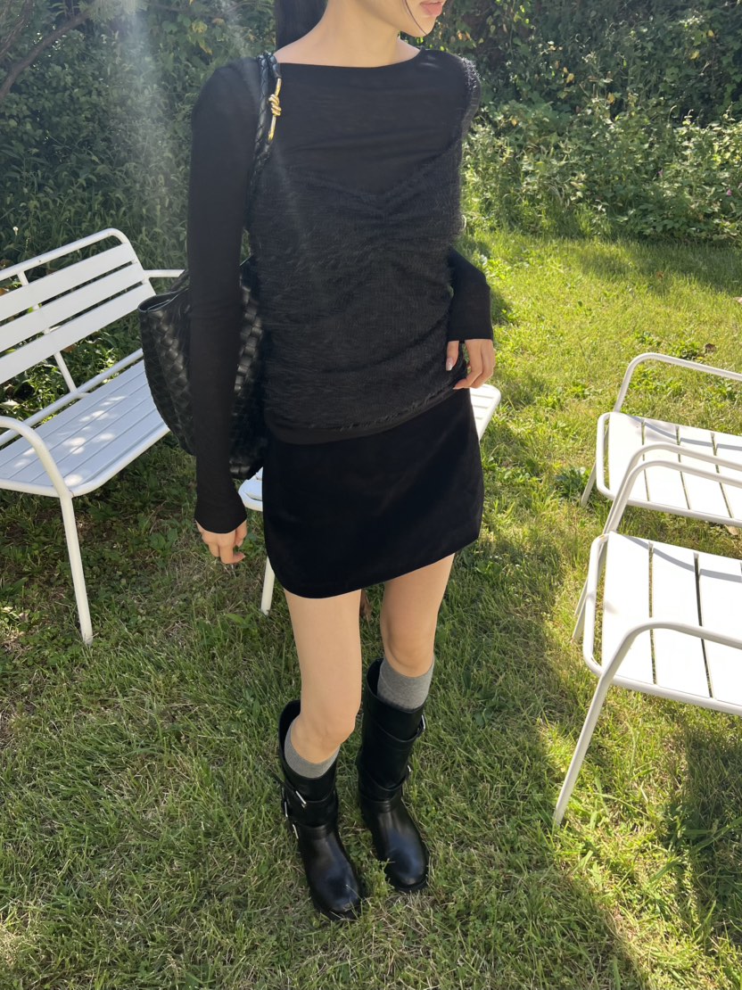 ME MO韓國直郵女士新品推薦人氣真品休閑時尚裙褲天鵝絨ME MO裙褲